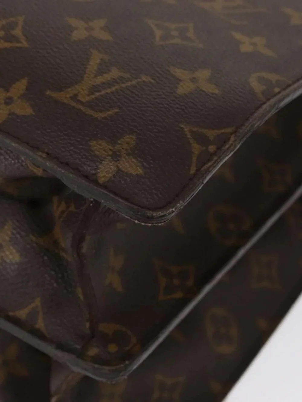 LOUIS VUITTON Monogram Serviette Fermoir Business Bag M53305 LV Auth bs32213
